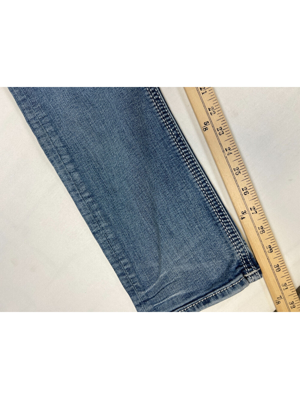 Rock Revival Women 26 Luz Easy Straight Jeans Blue Distressed Denim - Picture 15 of 16